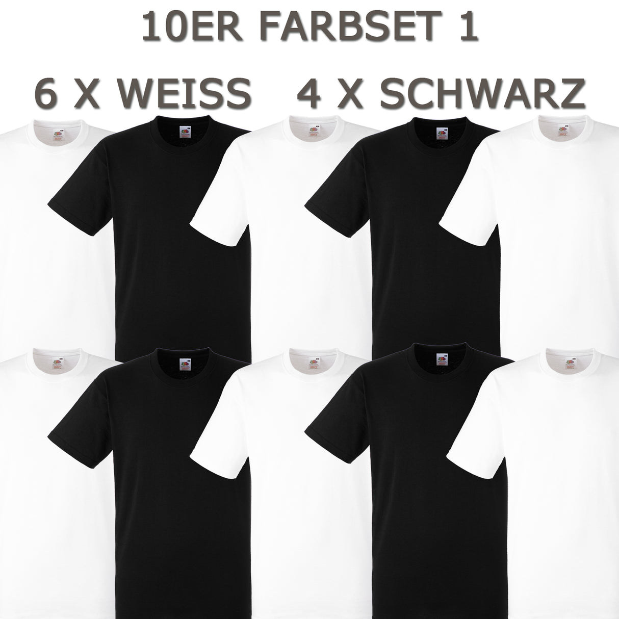 Fruit Of The Loom - Heavy Cotton T-Shirt - 10er Farbset's 1-7
