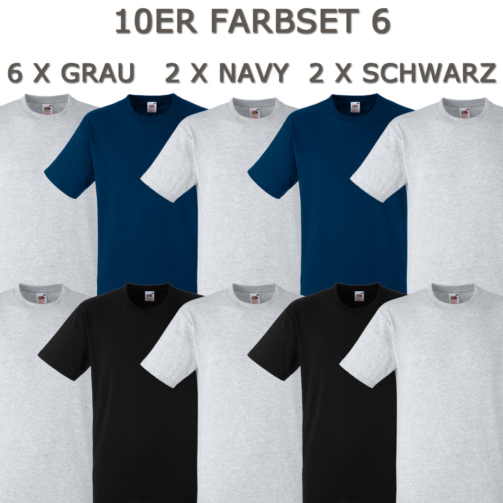 Fruit Of The Loom T-Shirt 3er Pack Herren - 100% Baumwolle Regular Fit