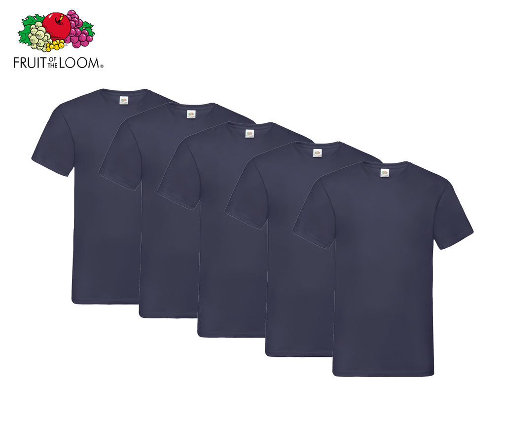 Fruit Of The Loom - V-Neck T-Shirts - 5er Set's einfarbig
